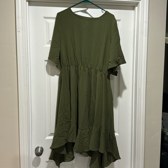 New Alaster Queen Women’s Midi Chiffon Dress Empire Waist Irregular Hem - Picture 1 of 2